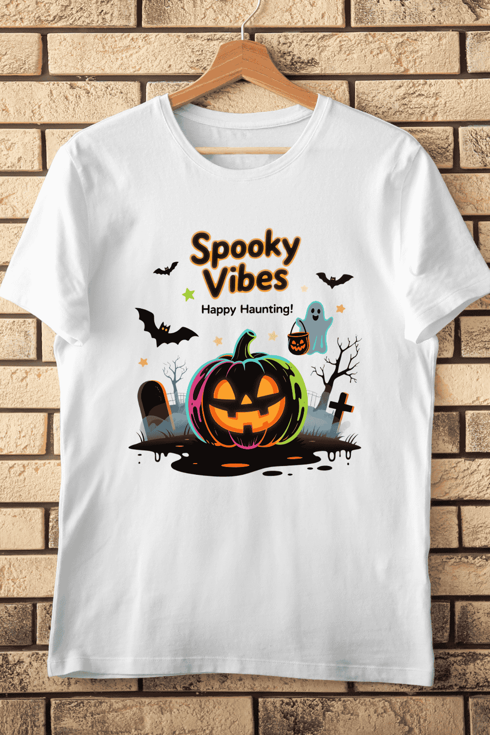 Cute Spooky T-Shirt Design pinterest preview image.