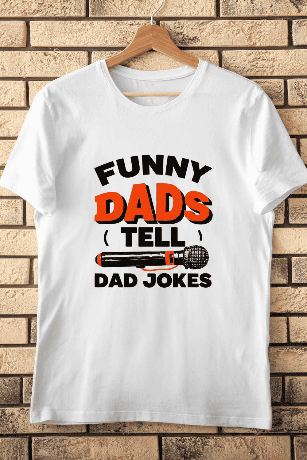 Funny Dad Jokes Microphone T-Shirt Design pinterest preview image.