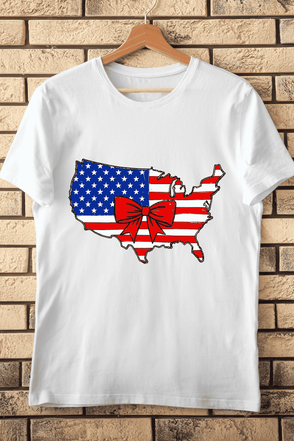 American Flag United States Map T-Shirt Design pinterest preview image.