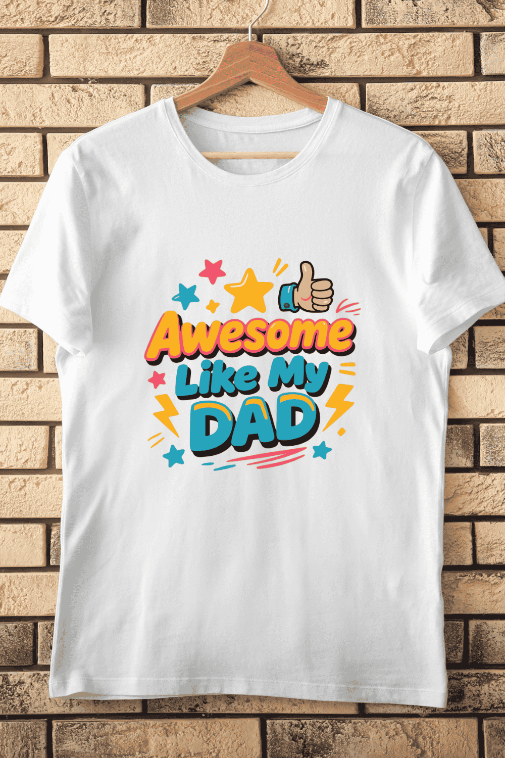 Awesome Dad Typography T-Shirt Design pinterest preview image.