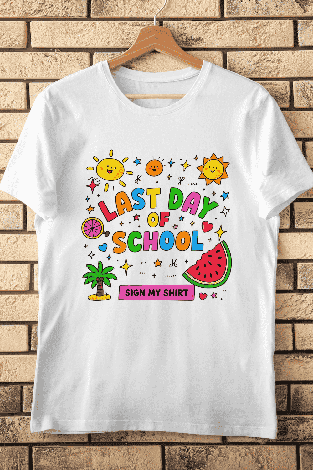 Last Day of School T-Shirt Design pinterest preview image.