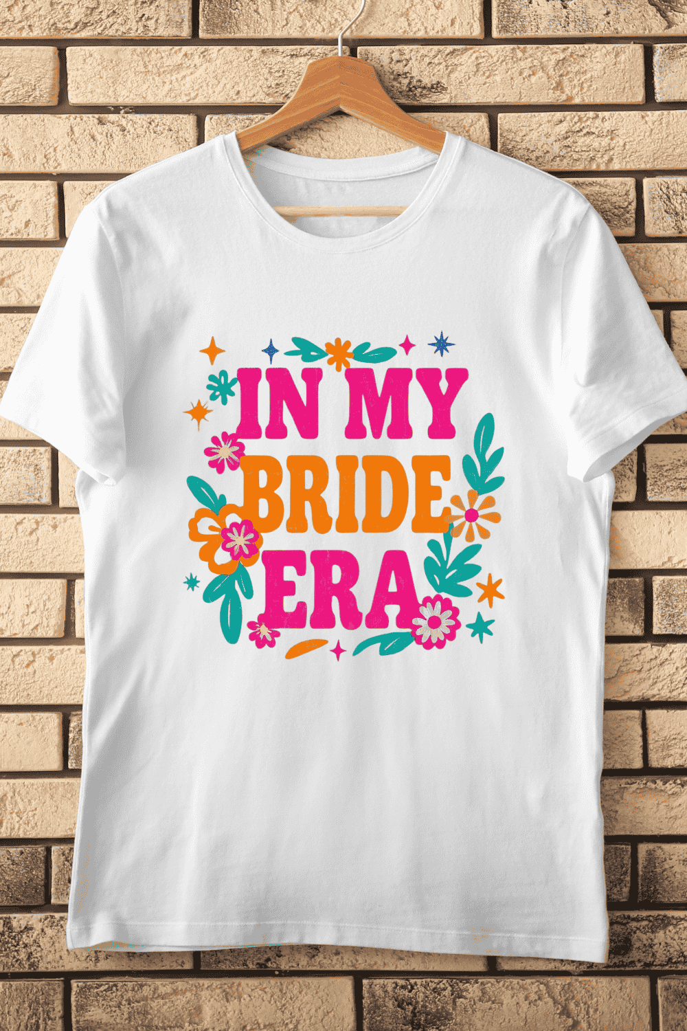 Bride Era Floral T-Shirt Design pinterest preview image.