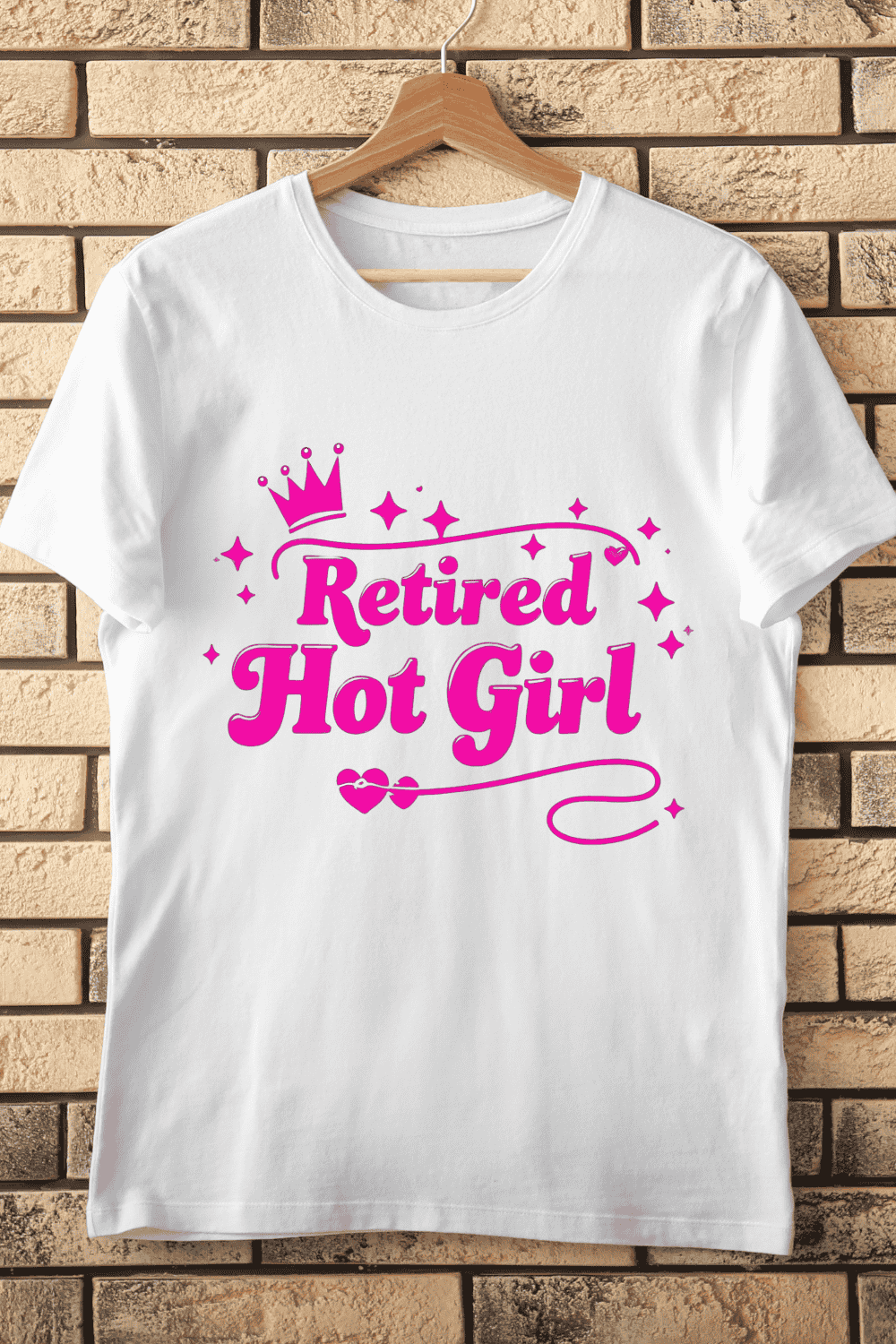 Pink Hot Girl Retirement T-Shirt Design pinterest preview image.