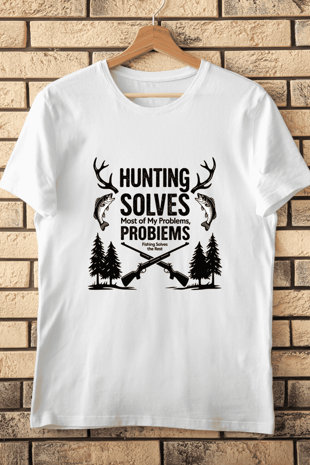 Funny Hunting Fishing Quote T-Shirt Design pinterest preview image.