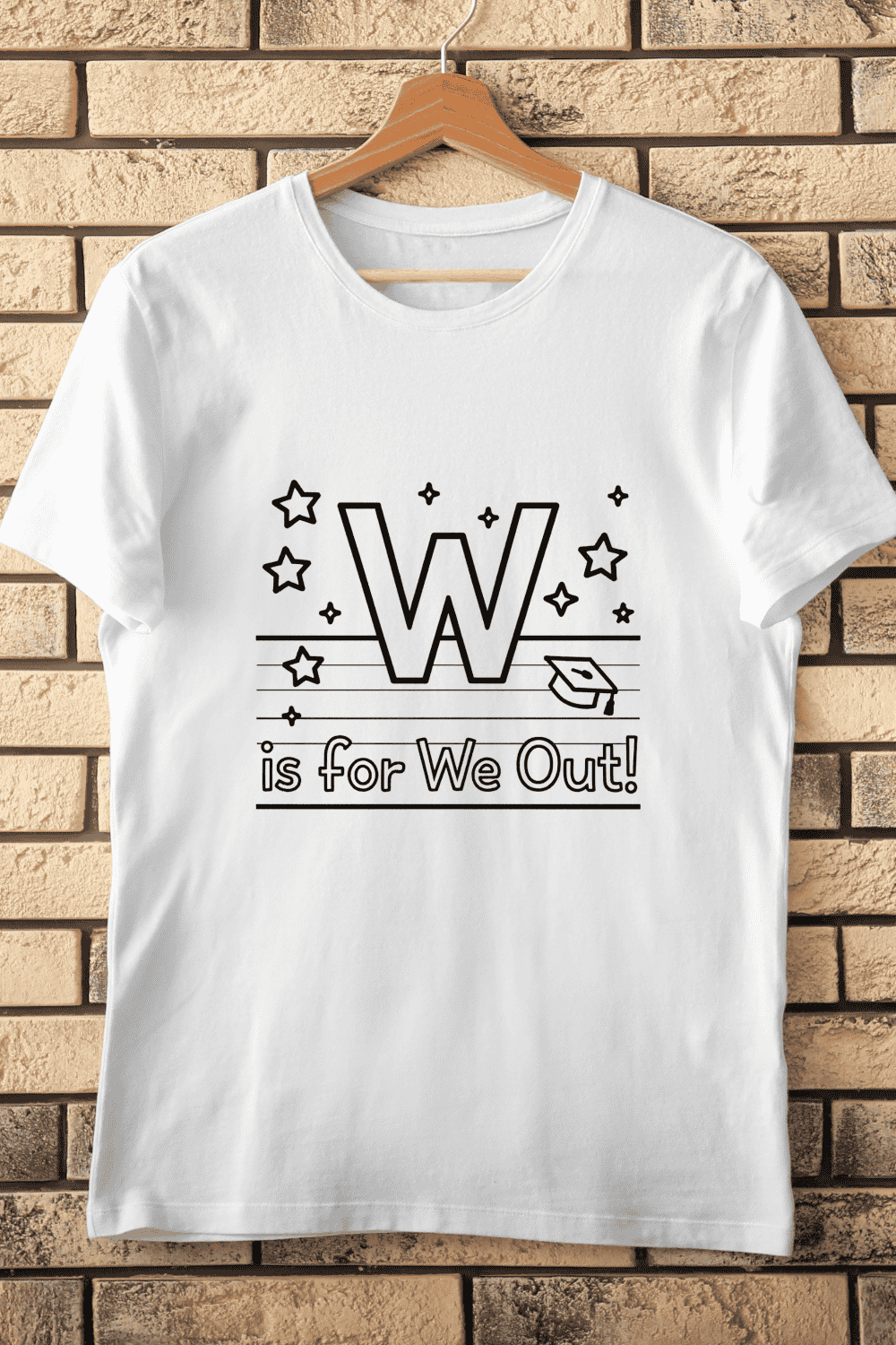 End of School Year Letter W Art T-Shirt Design pinterest preview image.