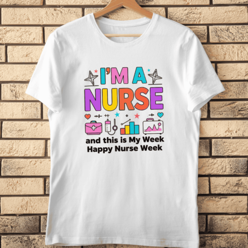 Happy Nurse Week T-Shirt Design cover image.