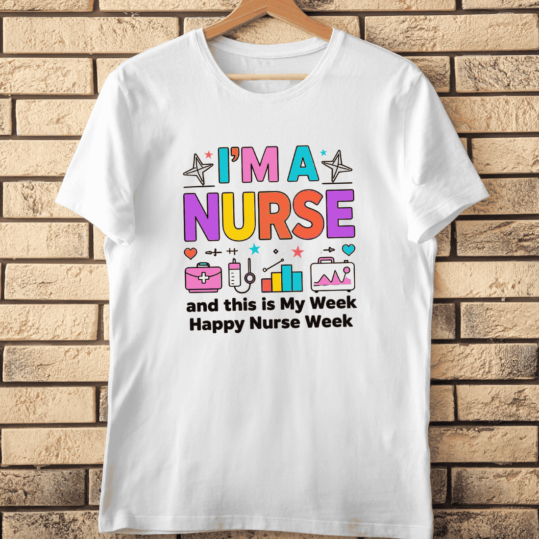 Happy Nurse Week T-Shirt Design cover image.