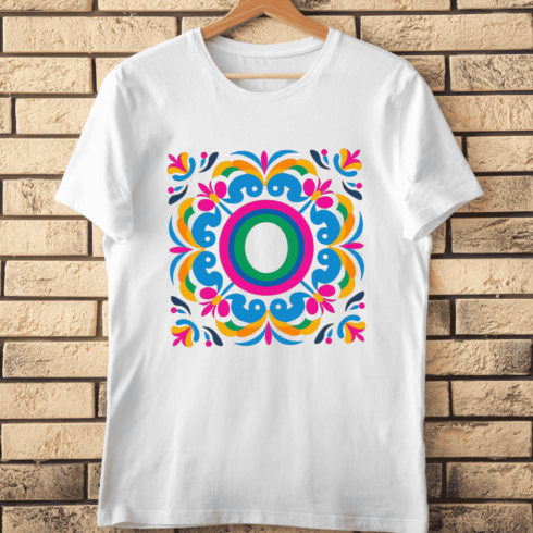 O With Colorful Abstract Geometric T-Shirt Design cover image.