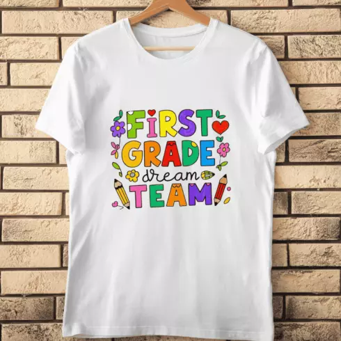 Cute Back to School Typography T-Shirt Design cover image.
