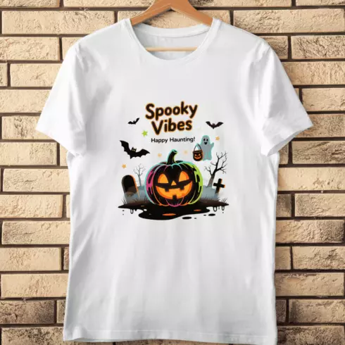 Cute Spooky T-Shirt Design cover image.