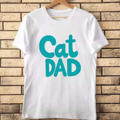 Cute Cat Dad T-Shirt Design cover image.