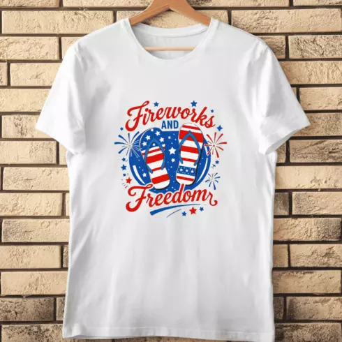 Summer Independence Day T-Shirt Design cover image.