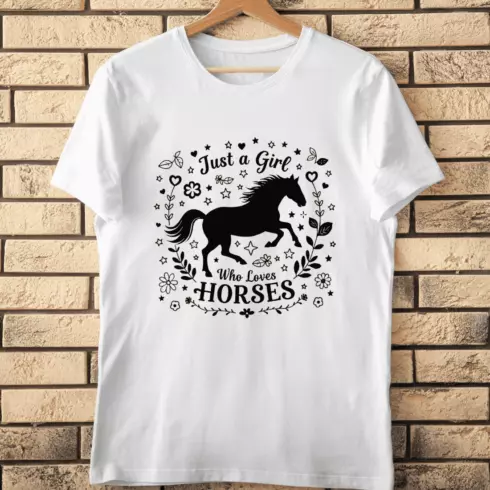 Horse Riding Girl T-Shirt Design cover image.