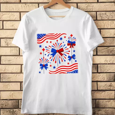 USA Celebration Firework T-Shirt Design cover image.