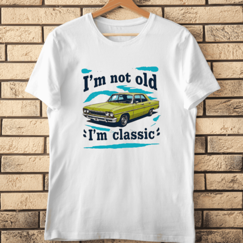 Retro Automobile with Text T-Shirt Design cover image.