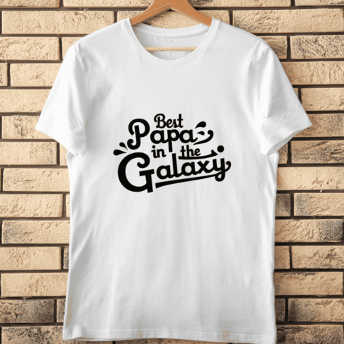 Galaxy Papa Quote T-Shirt Design cover image.