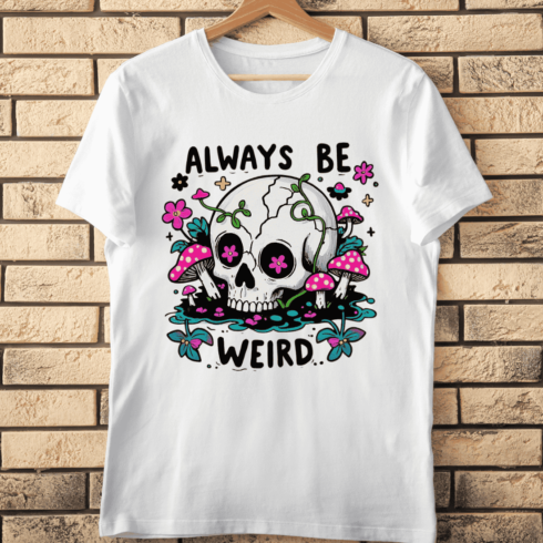 Mystical Skull Mushroom T-Shirt Design cover image.