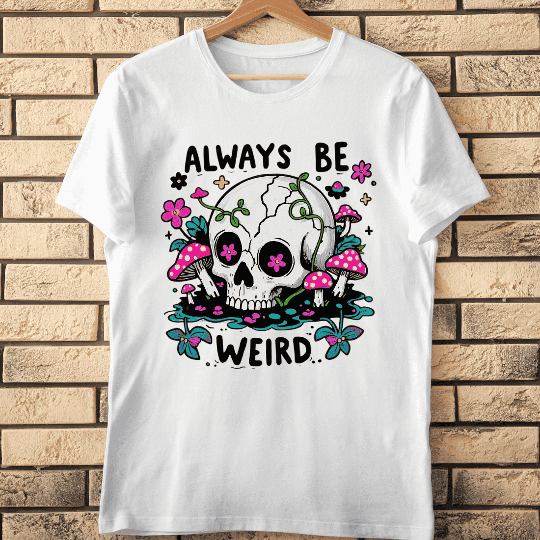 Mystical Skull Mushroom T-Shirt Design cover image.