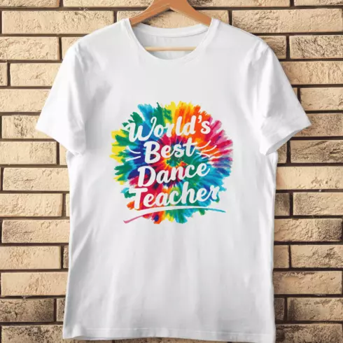 Colorful Dance Teacher T-Shirt Design cover image.