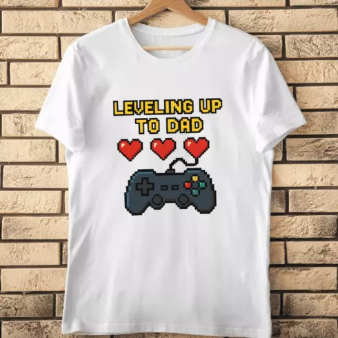 Funny Gamer Dad T-Shirt Design cover image.