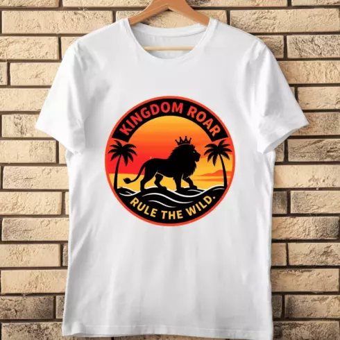 Kingdom Roar Rule The Wild Lion T-Shirt Design cover image.