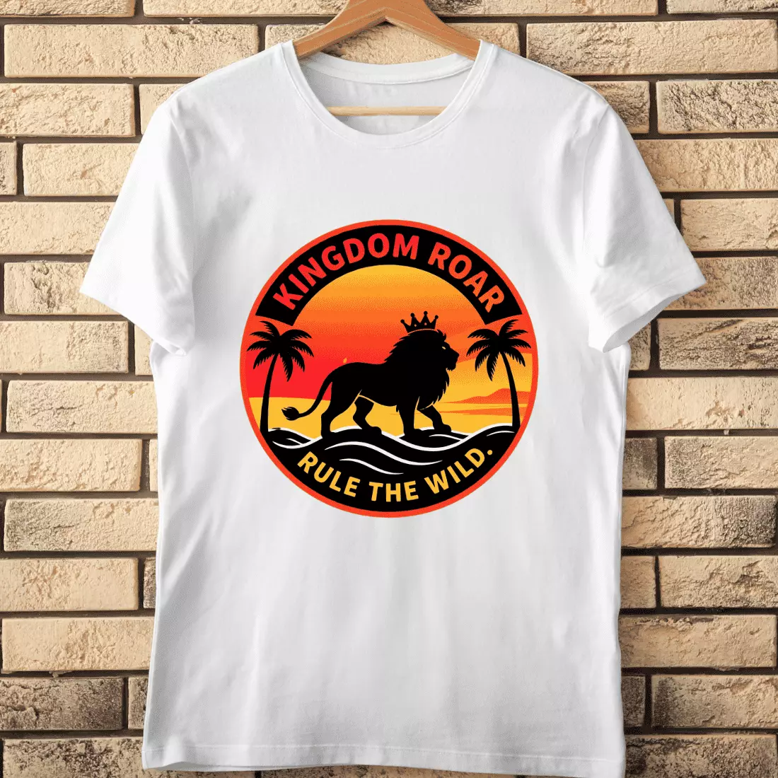 Kingdom Roar Rule The Wild Lion T-Shirt Design cover image.