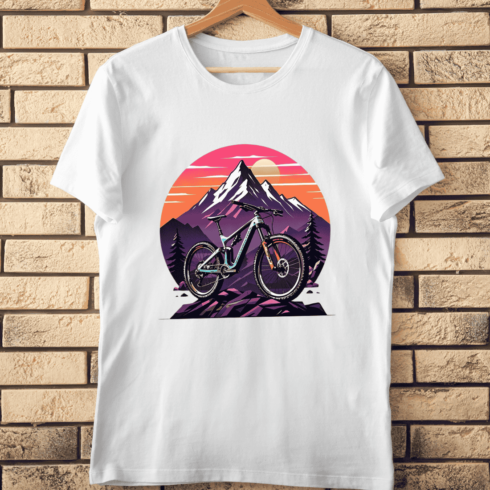 Adventure Biking in the Mountains T-Shirt Design cover image.