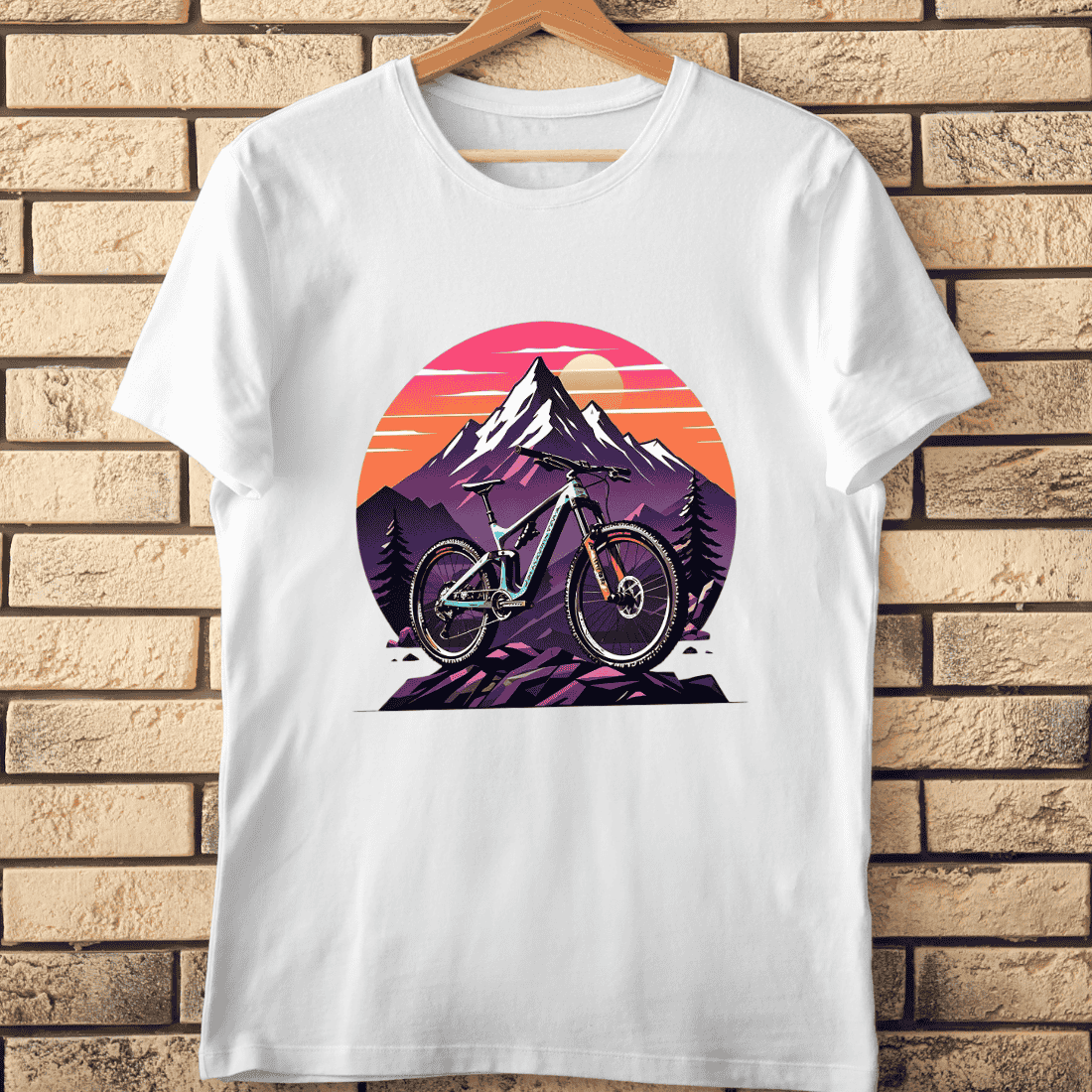 Adventure Biking in the Mountains T-Shirt Design cover image.