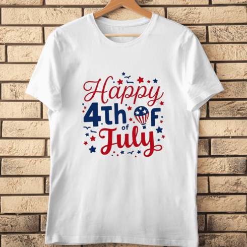 Happy 4th of July T-Shirt Design cover image.