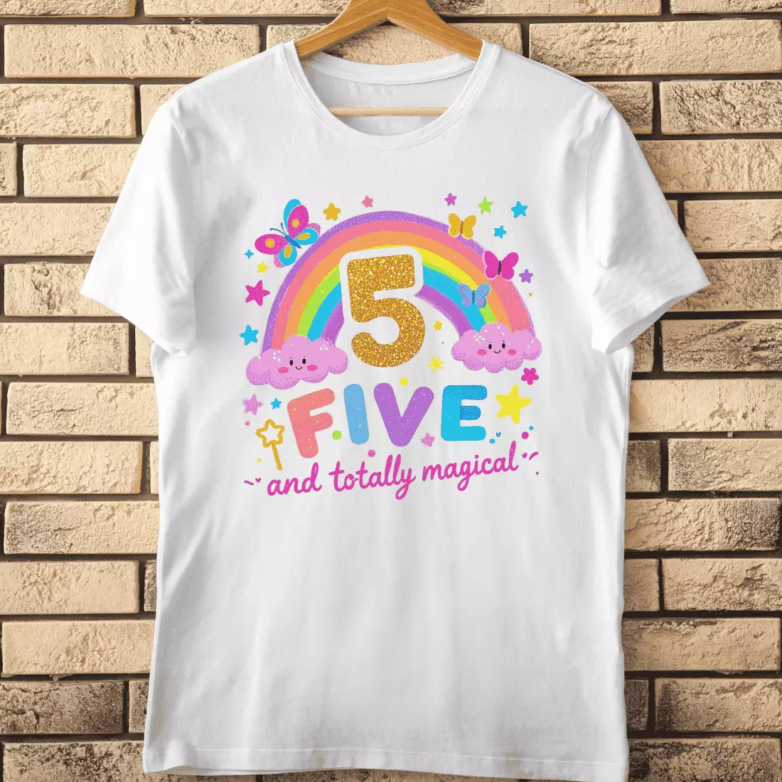 Five Years Old Birthday T-Shirt Design cover image.