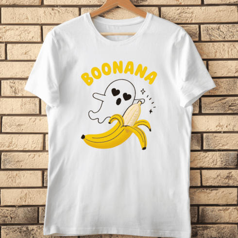 Boonana Ghost and Banana Pun T-Shirt Design cover image.