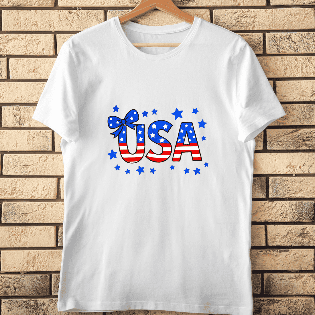 USA Stars and Stripes T-Shirt Design cover image.