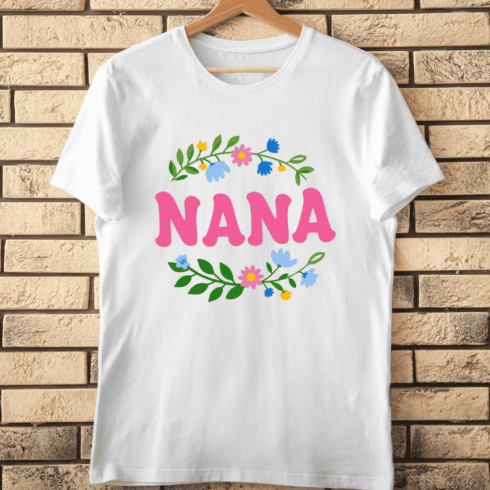 Floral Letters for Nana T-Shirt Design cover image.