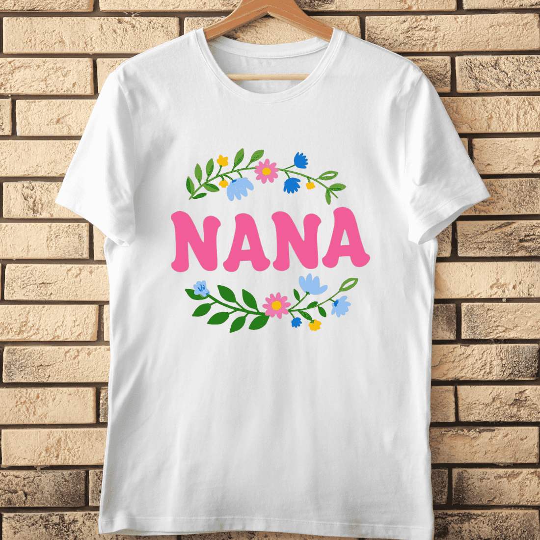 Floral Letters for Nana T-Shirt Design cover image.