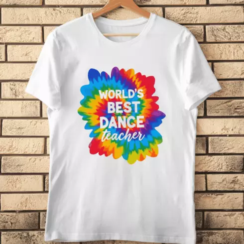 Tie Dye Dance Instructor T-Shirt Design cover image.