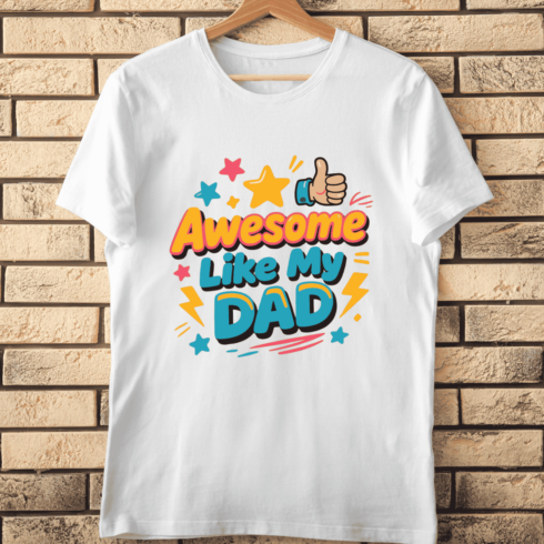 Awesome Dad Typography T-Shirt Design cover image.