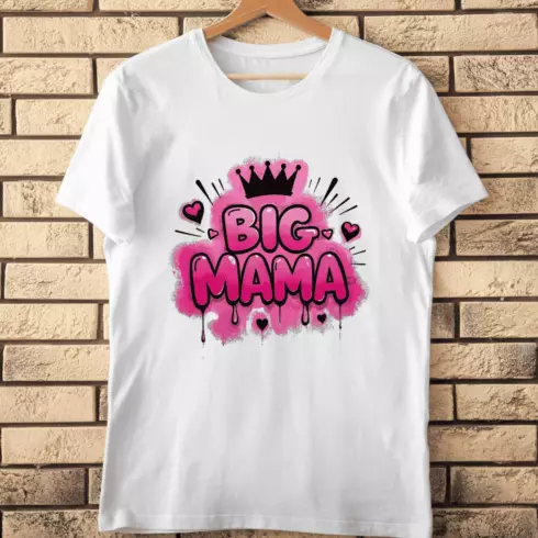 Big Mama Crown Heart Graffiti T-Shirt Design cover image.
