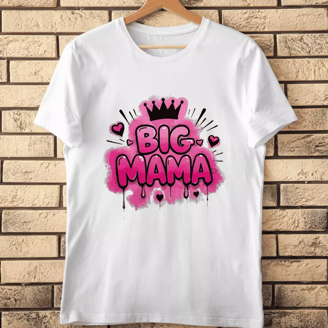 Big Mama Crown Heart Graffiti T-Shirt Design cover image.