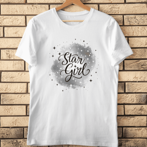 Elegant Star Girl T-Shirt Design cover image.