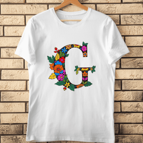 Spring Flower G Alphabet T-Shirt Design cover image.