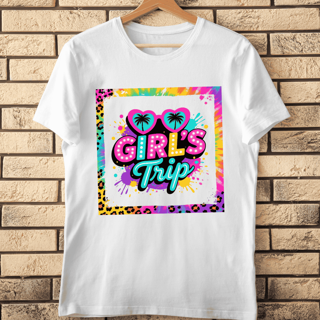 Girl's Trip Retro Tie-Dye T-Shirt Design cover image.