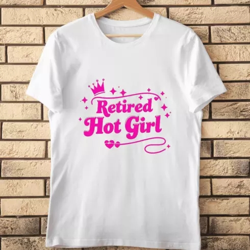 Pink Hot Girl Retirement T-Shirt Design cover image.