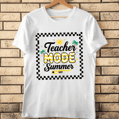 Teacher Mode Summer Off T-Shirt Design cover image.