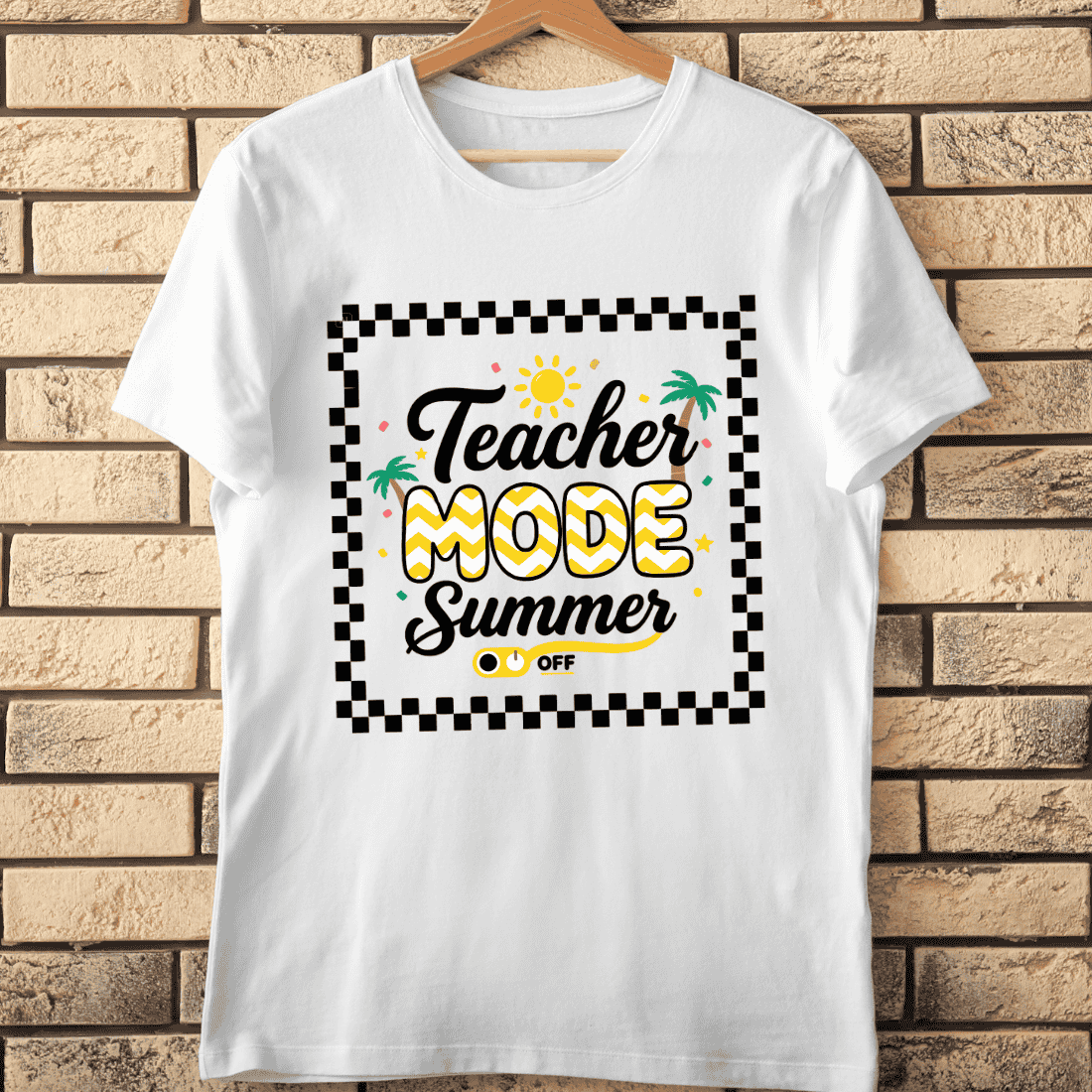 Teacher Mode Summer Off T-Shirt Design cover image.