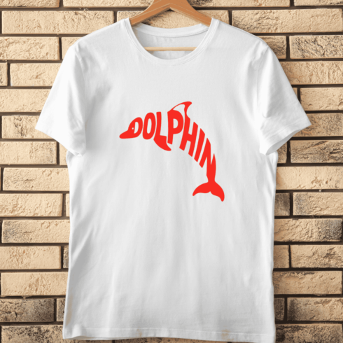 Dolphin Typography T-Shirt Design cover image.