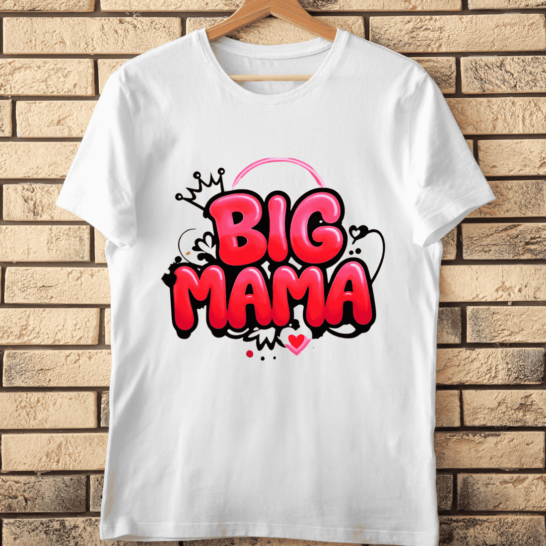 Big Mama Text with Crown T-Shirt Design cover image.