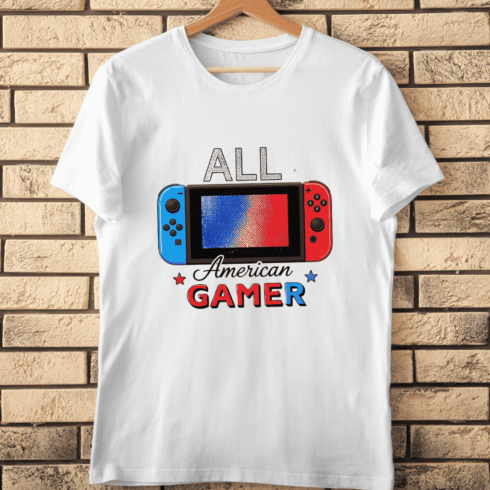 American Pride Gamer T-Shirt Design cover image.