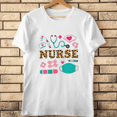 Playful Nurse Themed T-Shirt Design cover image.
