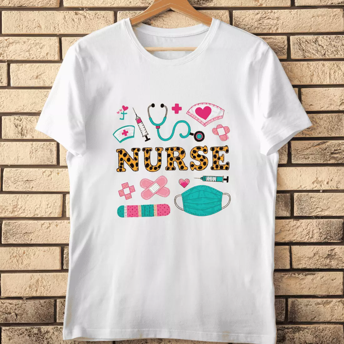 Playful Nurse Themed T-Shirt Design cover image.