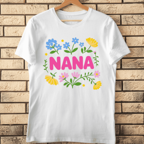 Colorful Nana Flower T-Shirt Design cover image.